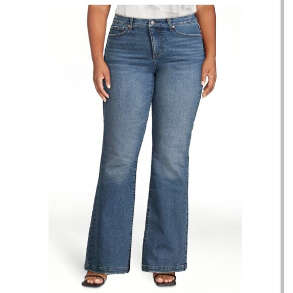 Sofia by Sofia Vergara Women's and Women's Plus Melisa Flare High Rise Jeans Sz - Picture 5 of 12